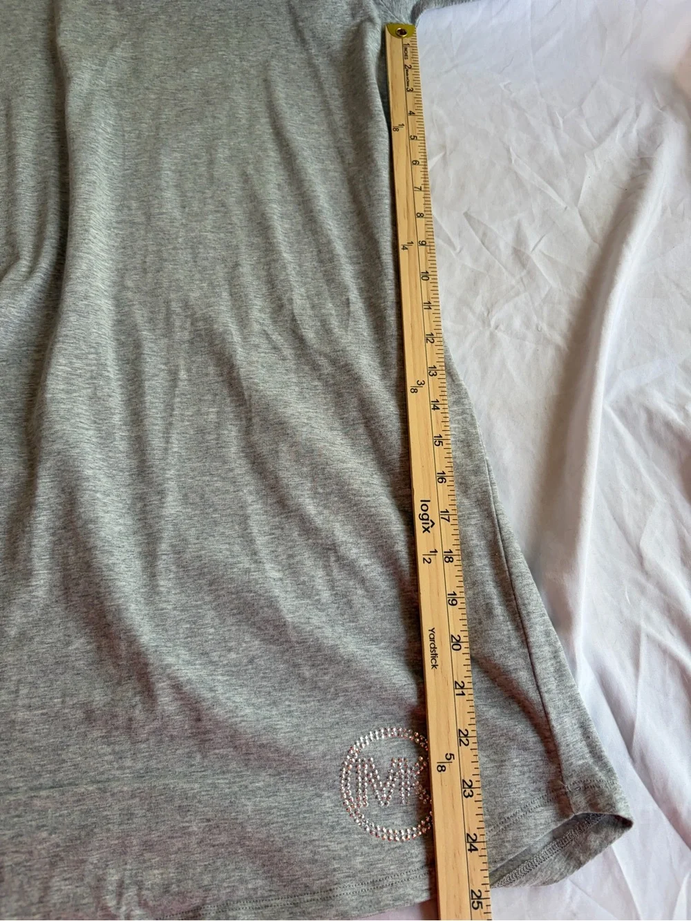 Michael Kors Women’s XL Gray Short Sleeve Dress Embellished Logo NWT
